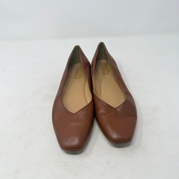 Coach & Four Classic Leather Flats Brown Made in Italy Slip-On Square Toe Sz 6.5 - Picture 5 of 14